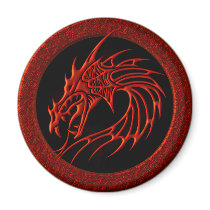 RED TRIBAL DRAGON REFRIGERATOR MAGNET
