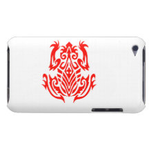 Red Tribal Frog Silhouette Case-Mate iPod Touch Case