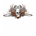 Red Tribal Winged Skull T-Shirt Women's Dark