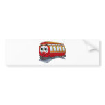 Red Trolley Cartoon Bumper Sticker