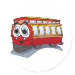 Red Trolley Cartoon Sticker