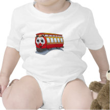 Red Trolley Cartoon Tee Shirt