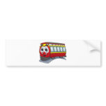 Red Trolley GT  Cartoon Bumper Stickers
