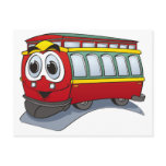 Red Trolley GT  Cartoon Postcard
