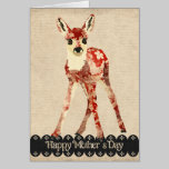 Red Tropical Fawn Mother's Day  Card cards
