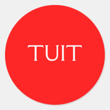 Red TUIT Round Sticker