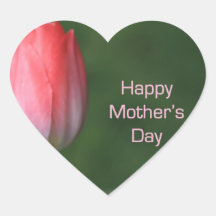 red tulip flower, happy mother's day sticker