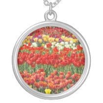 Red Tulip Flowers necklaces Floral gifts