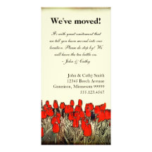Red Tulip Illustration Change of Address Photocard Custom Photo Card