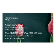 Red Tulips against dark background Business Card