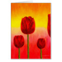 Red Tulips Flowers Painting Art - Multi cards