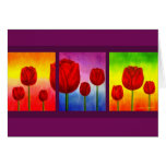 Red Tulips Flowers Painting Art - Multi Greeting Card
