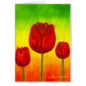 Red Tulips Flowers Painting Art - Multi cards