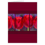 Red Tulips Flowers Painting - Multi Greeting Cards