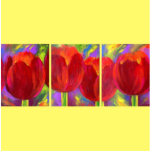 Red Tulips Flowers Painting Photo Sculpture photo sculptures
