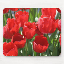 Red tulips mousepad