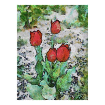 Red tulips painting invite