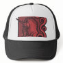 Red Unicorn Black Trucker Hat Cap