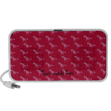 Red unicorn pattern travelling speaker