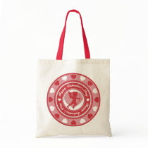Red Valentine's Day Cupid and Hearts Canvas Bags