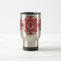 Red Valentine's Day Cupid and Hearts Coffee Mug