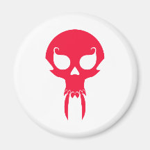RED VAMPIRE SKULL FRIDGE MAGNET