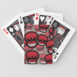 Red Vector Skull Camo Pattern Bicycle Playing Card