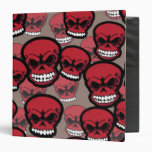 Red Vector Skull Camo Pattern School Binder