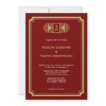 Red velvet art deco retro Hollywood glam wedding Invites