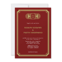 Red velvet art deco retro Hollywood glam wedding