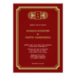 Red velvet art deco retro Hollywood glam wedding Invites