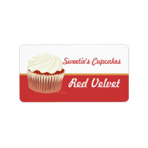 Red Velvet Cupcake Labels