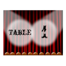 Red Velvet Curtain Stage Wedding Table Number Post Cards