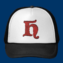 Red Velvet Vampire Font Initial Hats. hats
