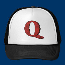 Red Velvet Vampire Font Initial Hats. hats