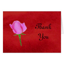 Red Velvet with Pink Rose, Thank You Cards
