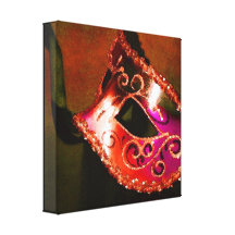 Red Venetian Masquerade Mask Canvas Print
