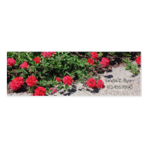 Red Verbena flowing over the sidewalk Business Card Template