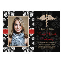 Red Veterinary Vet School Graduation Announcement