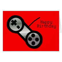 Red Vidoe Gaming Birthday Card