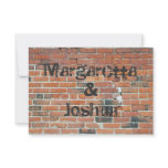 Red Vintage Brick Wall Wedding Invitation RSVP