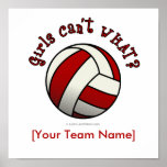 Red Volleyball Posters