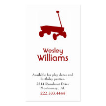 Red Wagon Children Play Date Card Business Card