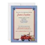Red Wagon Teddy Bear 5x7 Sports Baby Shower