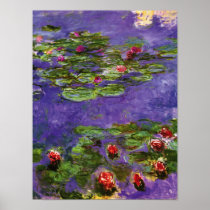 Red Water Lilies by Claude Monet Print