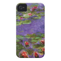 Red Water Lilies iPhone 4 Case-Mate Case