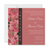 Red Watercolor Lilies Wedding Invitation