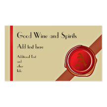 Red Wax Seal design on Khaki coloured card Business Cards
