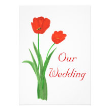 Red Wedding Invitations, Tulips