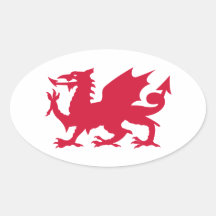 Red Welsh Dragon Stickers
